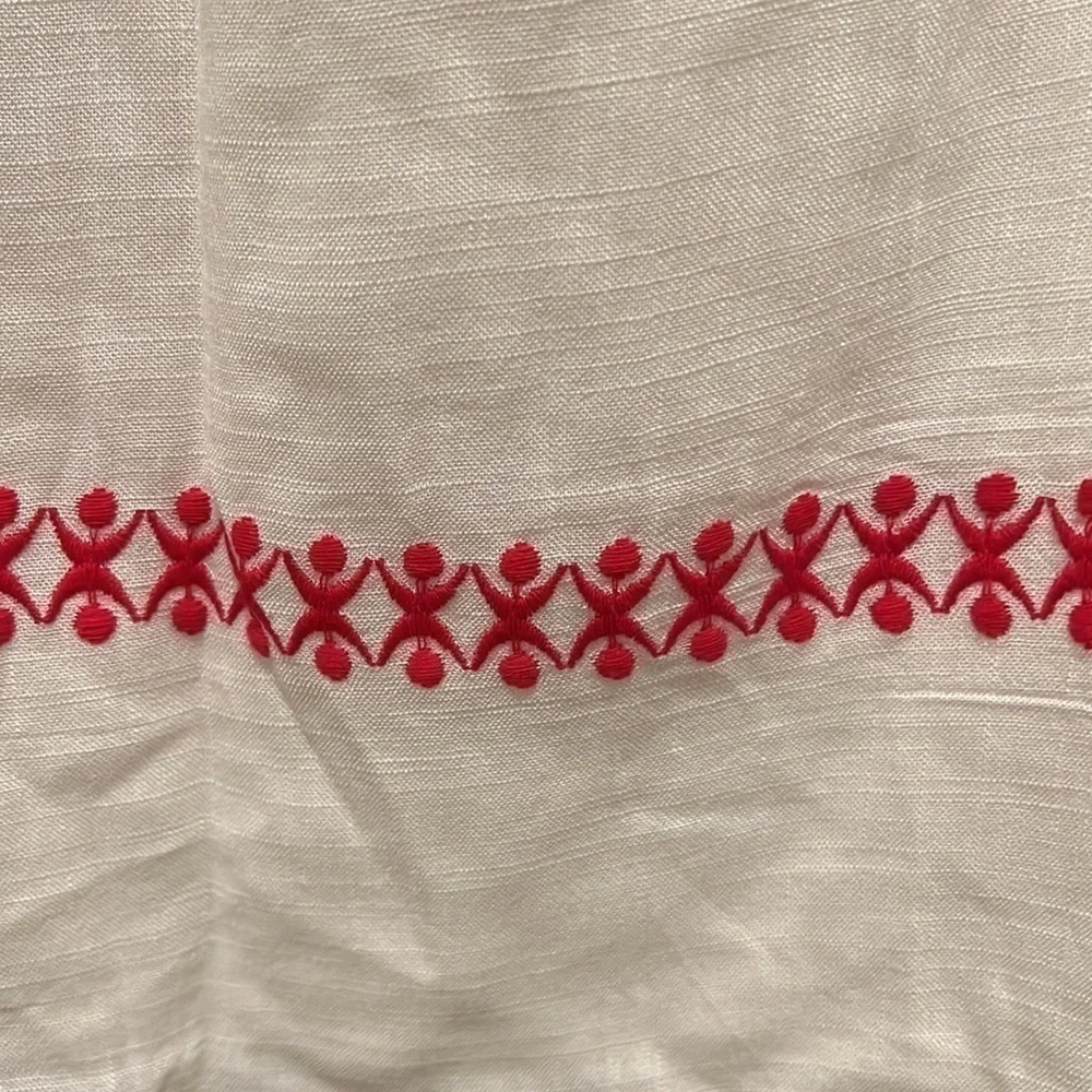 Miami White Dress With Dark Pink Embroidery  mini  Womens Size XS  Sleev… - Picture 4 of 8